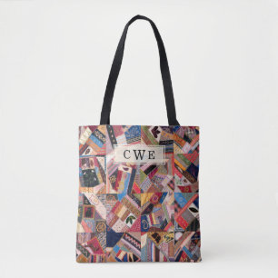 Tote Bag Crazy Quilt Patchwork-Look personnalisé