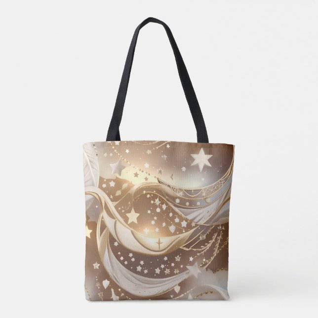 Tote Bag Cream Pale Gold Moon Timeless Elegance (Dos)