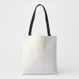 Tote Bag Créatif Glamour Moderne Faux Or Striped Chic