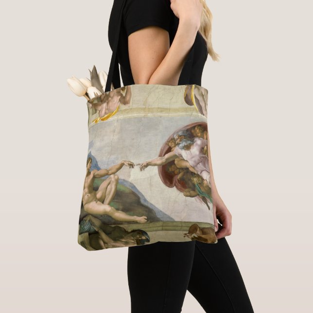 Tote Bag Création de l'homme par Michel-Ange (Création d'Ad (De près)