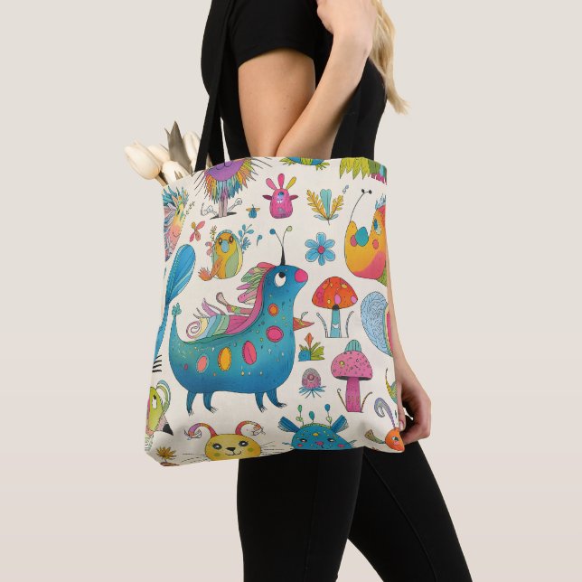 Tote Bag Créatures Whimsical Nouvelle maman (De près)