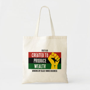 Tote Bag CRÉÉ POUR PRODUIRE LA RICHESSE Entreprise Noire