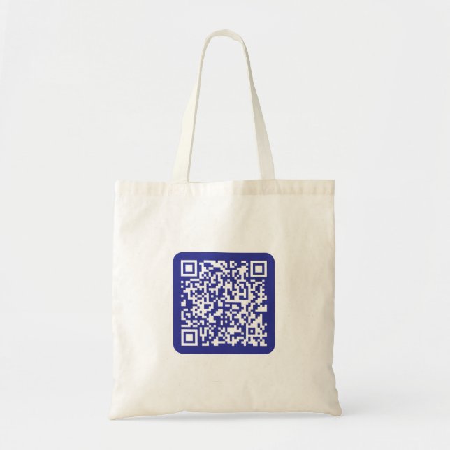 Tote Bag Créer un code QR analysable | Bleu foncé modifiabl (Devant)