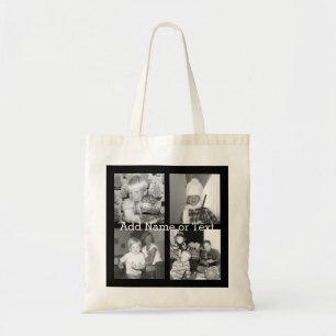 Tote Bag Créer un collage Instagram avec 4 photos en noir