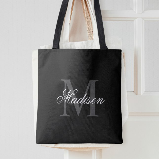 Tote Bag Créer Votre Nom Personnalisé Monogramme Calligraph (Créateur téléchargé)