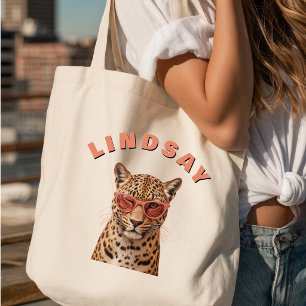 Tote Bag Créez Votre Propre Citation Personnalisée Léopard