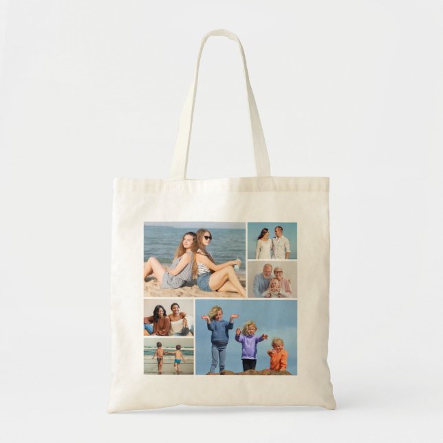 Tote Bag Créez votre propre collection photo de 6 personnes (Devant)