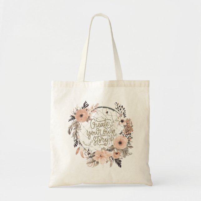 Tote Bag Créez votre propre histoire Citation Inspirationne (Devant)