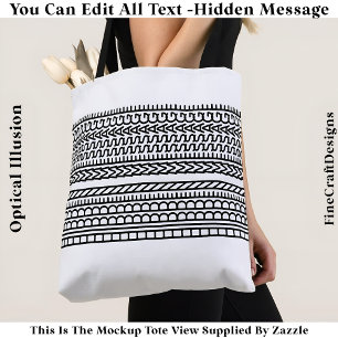 Tote Bag Créez votre propre message court caché personnalis