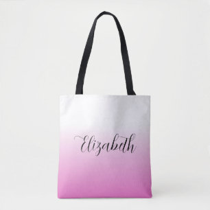 Tote Bag Créez Votre Propre Nom De Typographie Rose Élégant