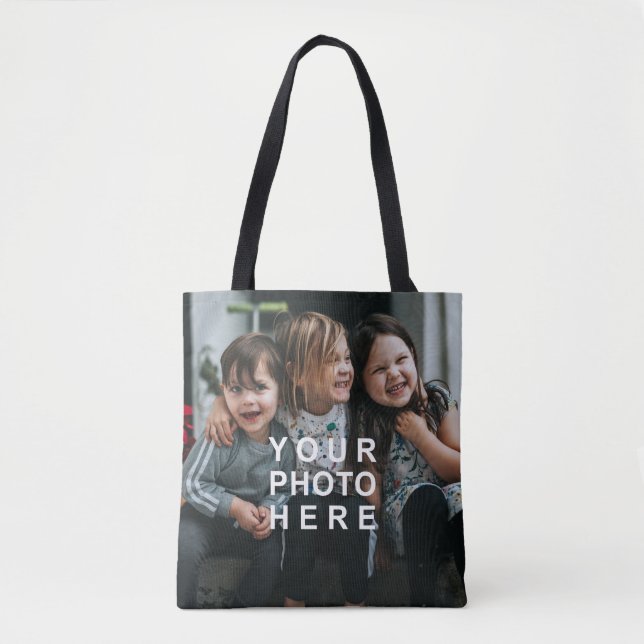 Tote Bag Créez votre propre photo personnalisée 2 photos (Devant)