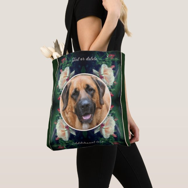 Tote Bag Créez Votre Propre Rose Photo Peach Et Le Cadre Bu (De près)