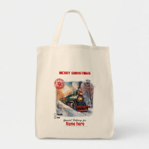 Tote Bag Créez votre propre sac-cadeau de train de Noël