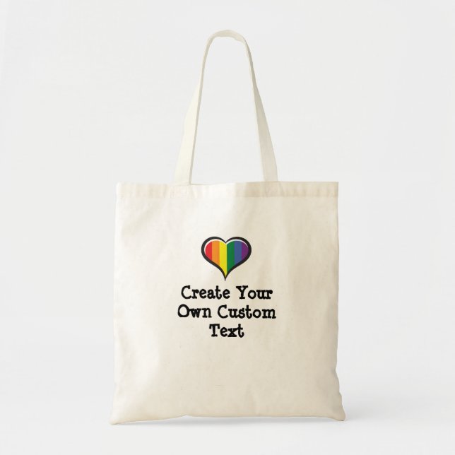 Tote Bag Créez votre propre texte personnalisé avec Rainbow (Devant)