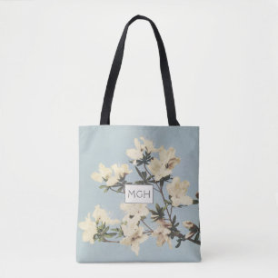 Tote Bag Crème Azalea Fleurs Monogramme