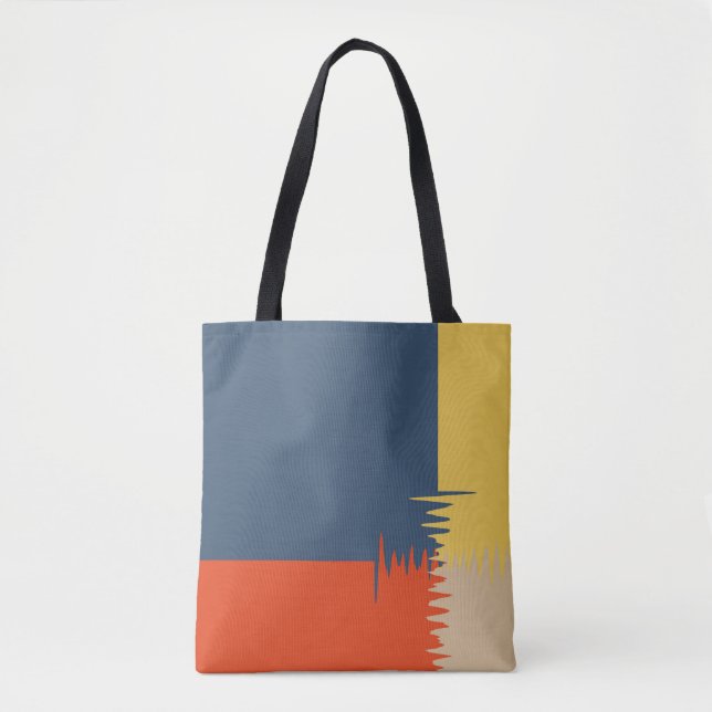 Tote Bag Crème bleu rouge jaune (Devant)