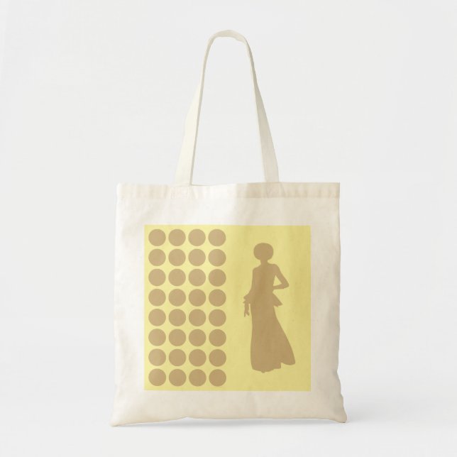 Tote Bag Crème bronzée Neutre Points Mode Silhouette (Devant)