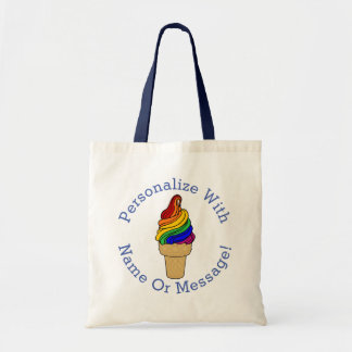 Tote Bag Crème Glacée Tourbillon Arc-en-ciel PERSONNALISÉE