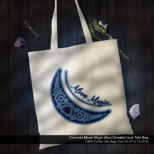Tote Bag Crescent Moon Magic Stars Celestial Love