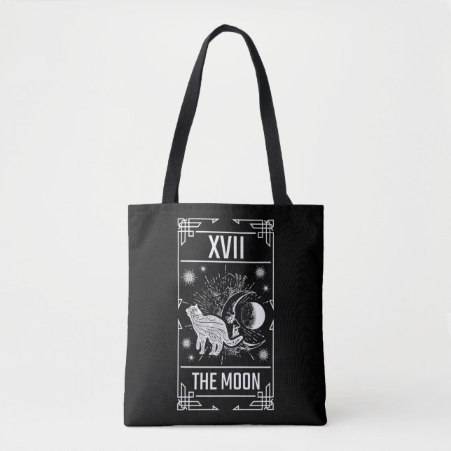 Tote Bag Crescent Moon Occult Cat Gothic Witch (Devant)