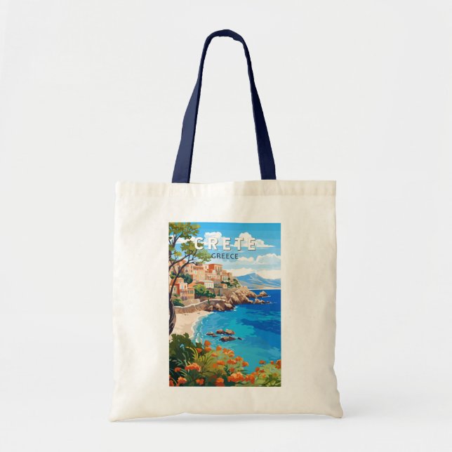 Tote Bag Crète Grèce Travel Art Vintage (Devant)