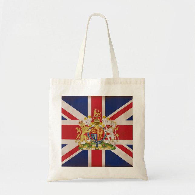 Tote Bag Crête royale sur le drapeau d'Union Jack (Devant)