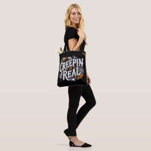 Tote Bag Creuser le texte réel Halloween rétro