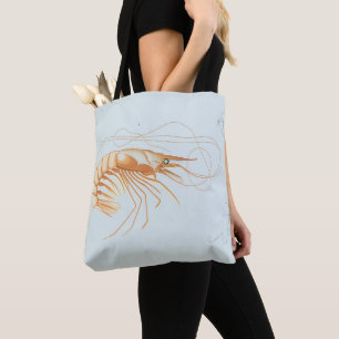 Tote Bag Crevette ou crevette, vie marine océanique vintage