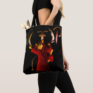 Tote Bag Crimson Red Grim Reaper Chat
