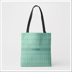 Tote Bag Cristal Bleu Vert Aqua Marine Abstrait