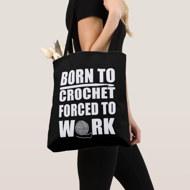 Tote Bag crochet drôle de crochet citation cadeau (De près)