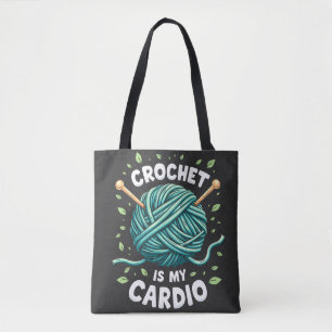Tote Bag Crochet est mon cardio Fil à coudre Fitness