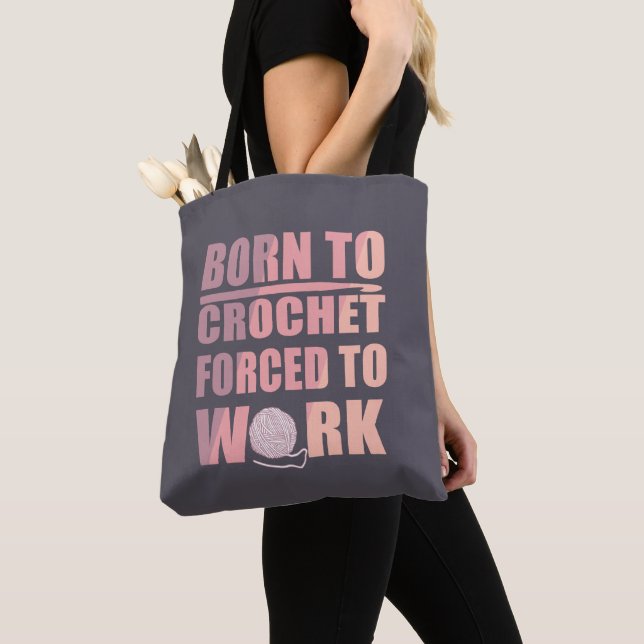 Tote Bag crocheters cadeau drôle crochet devis (De près)