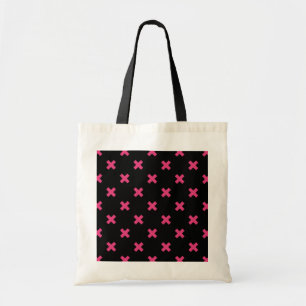 Tote Bag Crochis Fuchsia sur noir