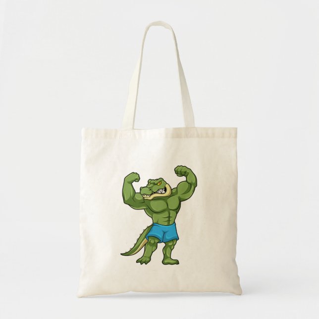 Tote Bag Crocodile comme Bodybuilder extrême (Devant)