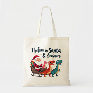 Tote Bag croire à Père Noël et les dinosaures (Père Noël éq