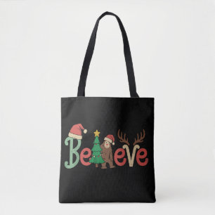 Tote Bag Croire Bigfoot Sasquatch Santa Renne Noël