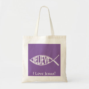 Tote Bag Croire Poisson Lavande