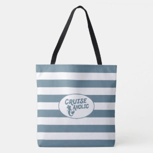 Tote Bag Croisière drôle de Cruiseaholic avec les rayures