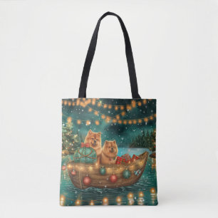 Tote Bag Croisière festive de Noël du Chow Chow