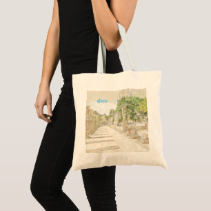 Tote Bag Croquis de ruines en Olympia antique, Elis, Grèce