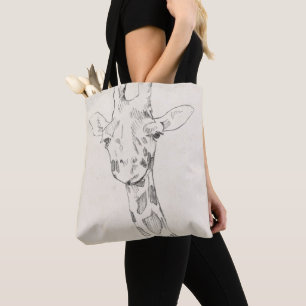 Tote Bag Croquis du portrait   de girafe