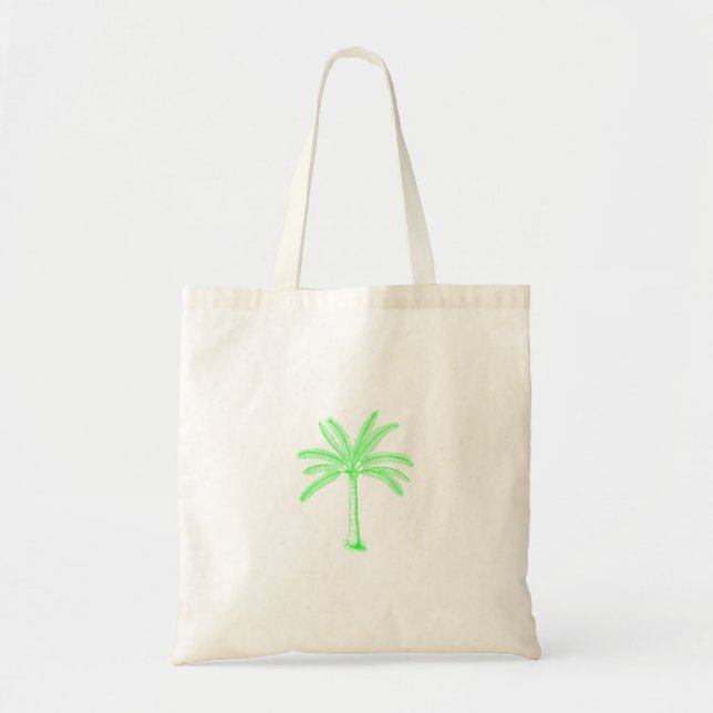 Tote Bag Croquis vert Palm Tree (Devant)
