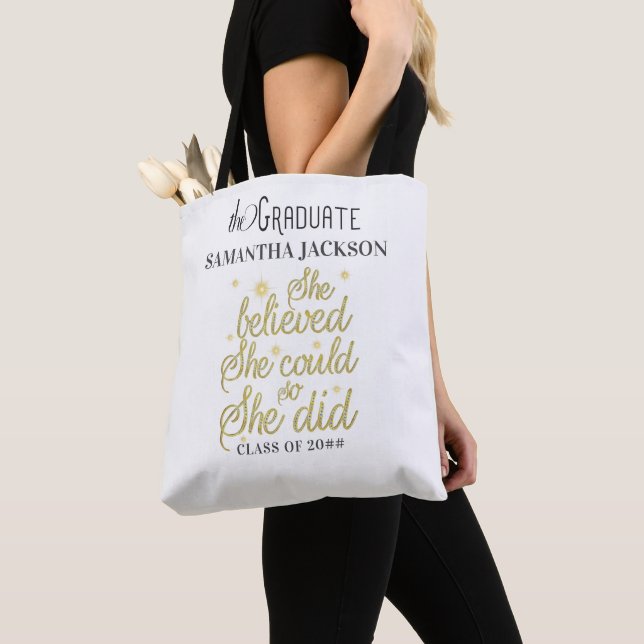 Tote Bag Croyait Ainsi Elle A Fait Inspirationnel Diplôme C (De près)