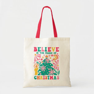 Tote Bag Croyez En La Magie De Noël Retro Boho