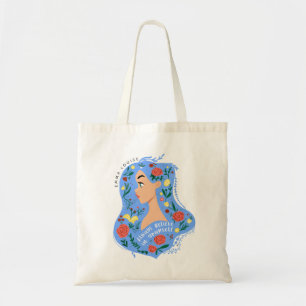 Tote Bag Croyez toujours en vous floral fille cheveux