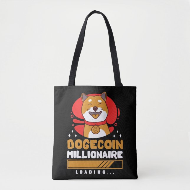 Tote Bag Crypto DogeCoin Millionaire Chargement (Devant)
