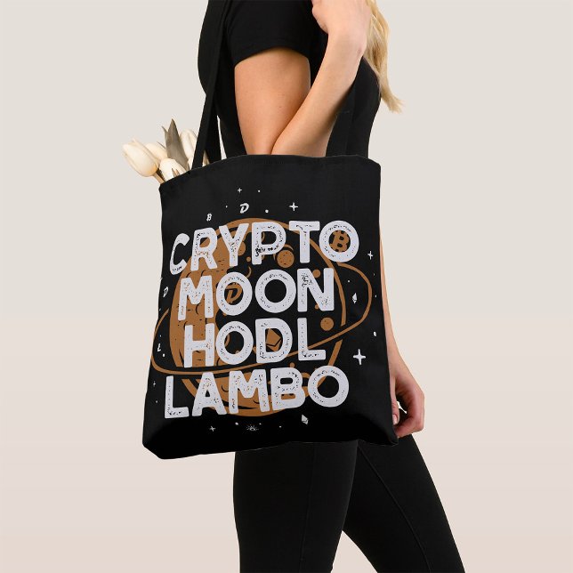 Tote Bag Crypto Lune HODL Lambo (Créateur téléchargé)
