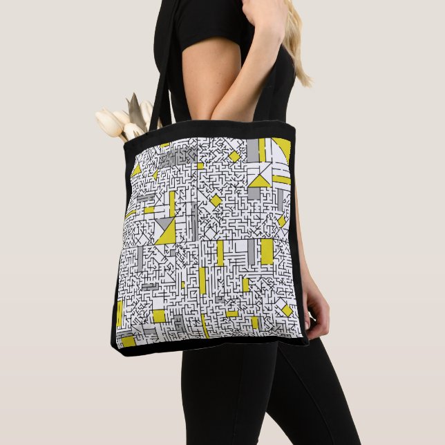 Tote Bag Cubism Maze (De près)