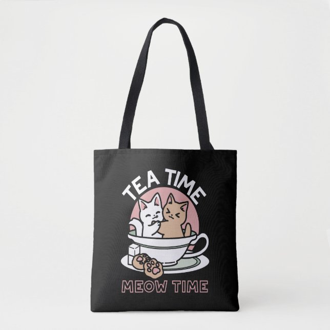 Tote Bag Cuddin en coupe - Tea Time adorable (Devant)